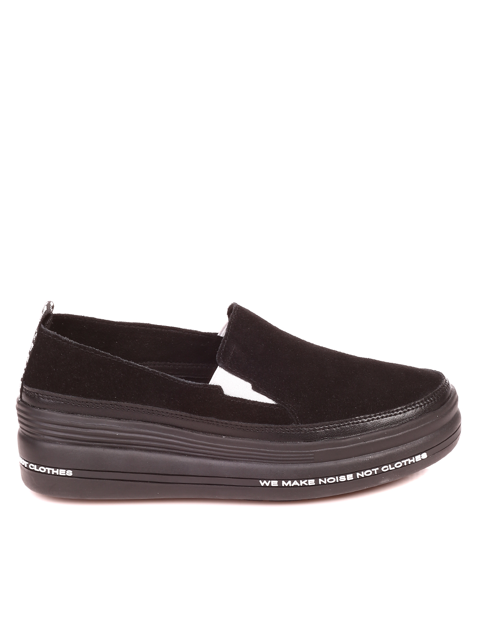 Ежедневни дамски обувки от естествен велур 3AF-21582 black 