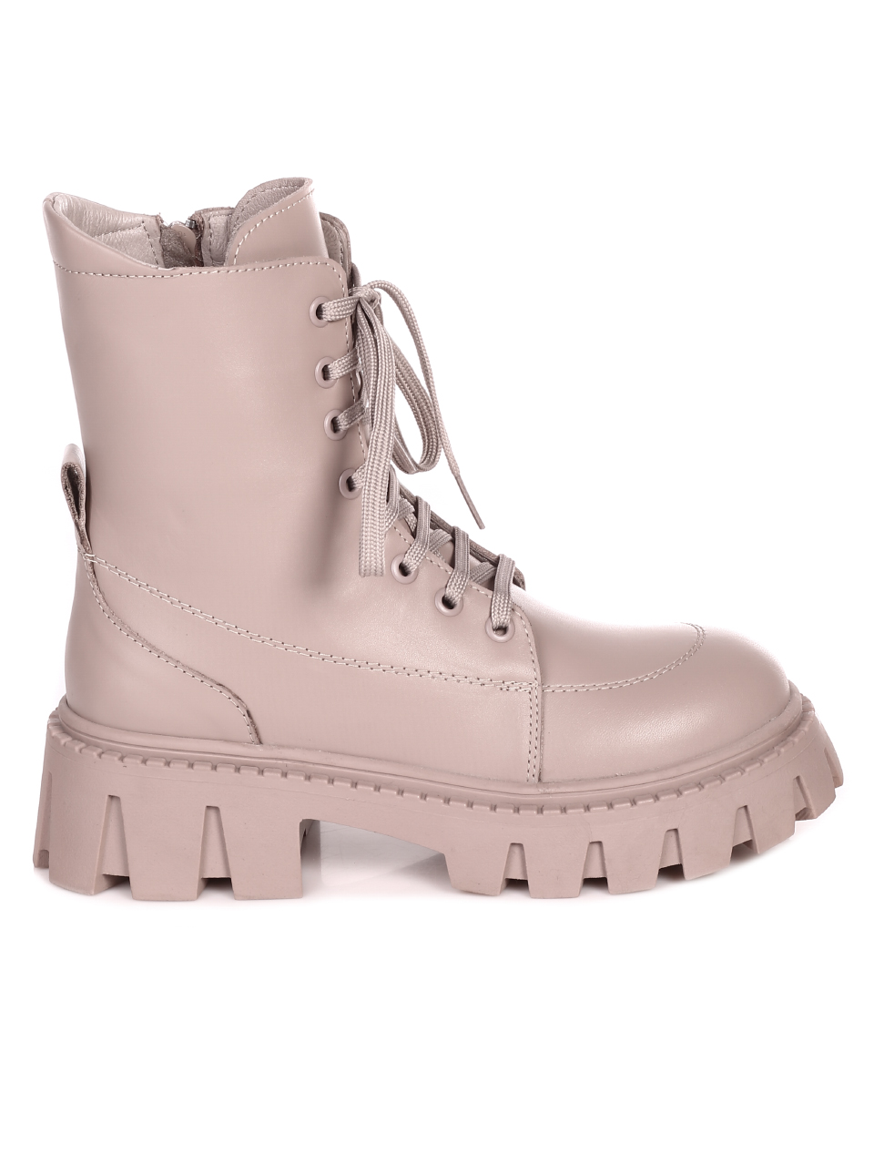 Ежедневни дамски боти от естествена кожа в бежово 2AT-21786 beige