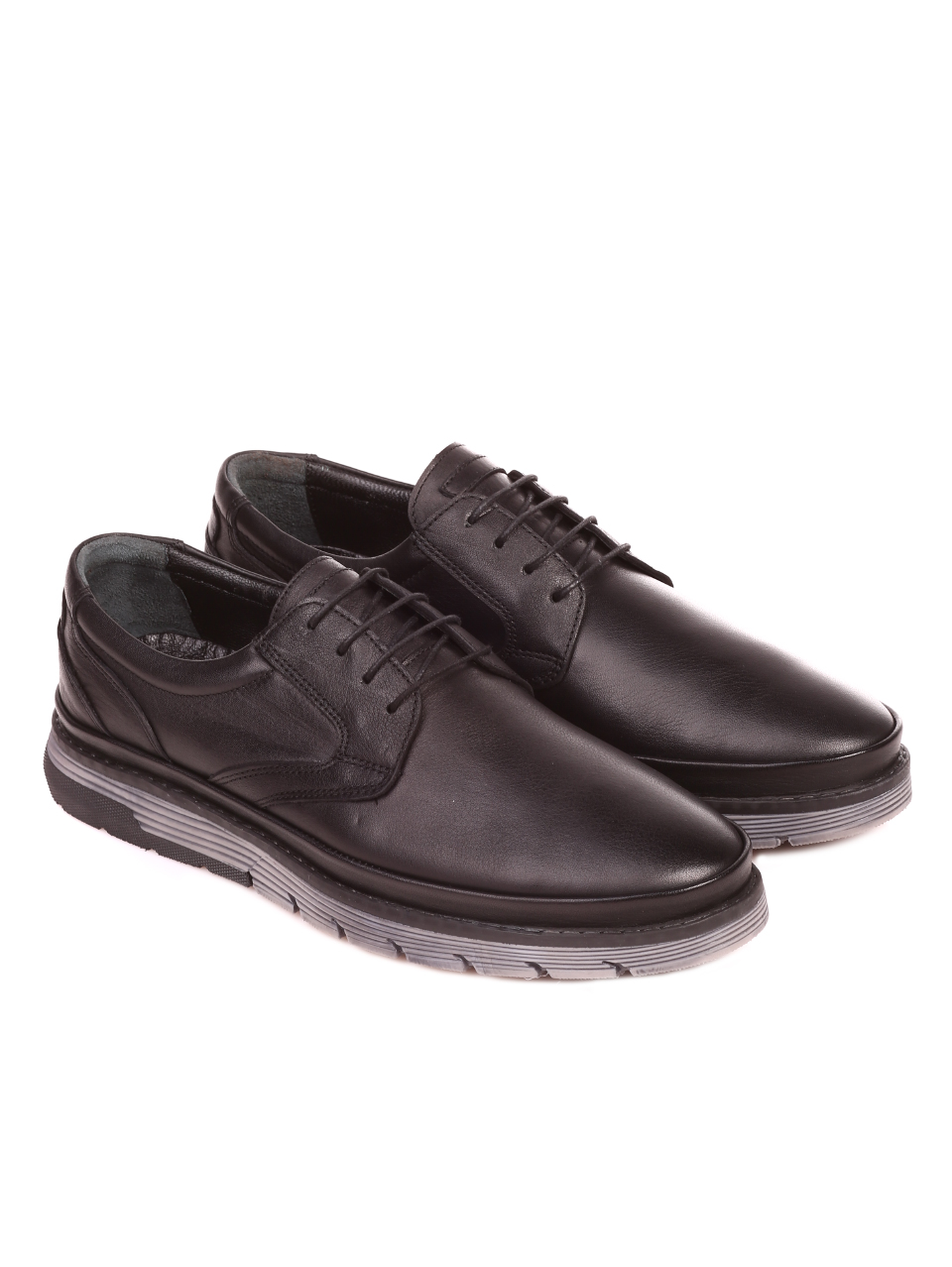 Ежедневни мъжки обувки от естествена кожа 7AT-21803 black
