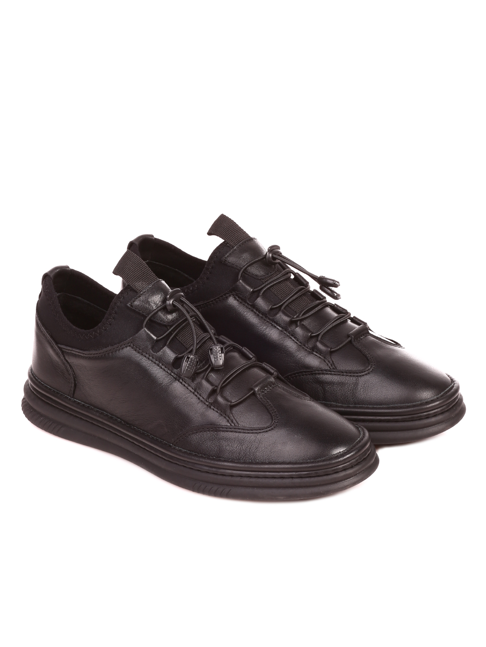 Ежедневни мъжки обувки от естествена кожа 7AT-21809 black
