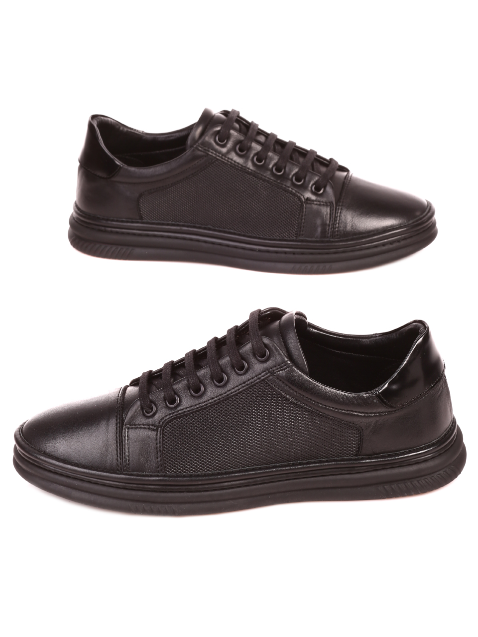 Ежедневни мъжки обувки от естествена кожа 7AT-21812 black