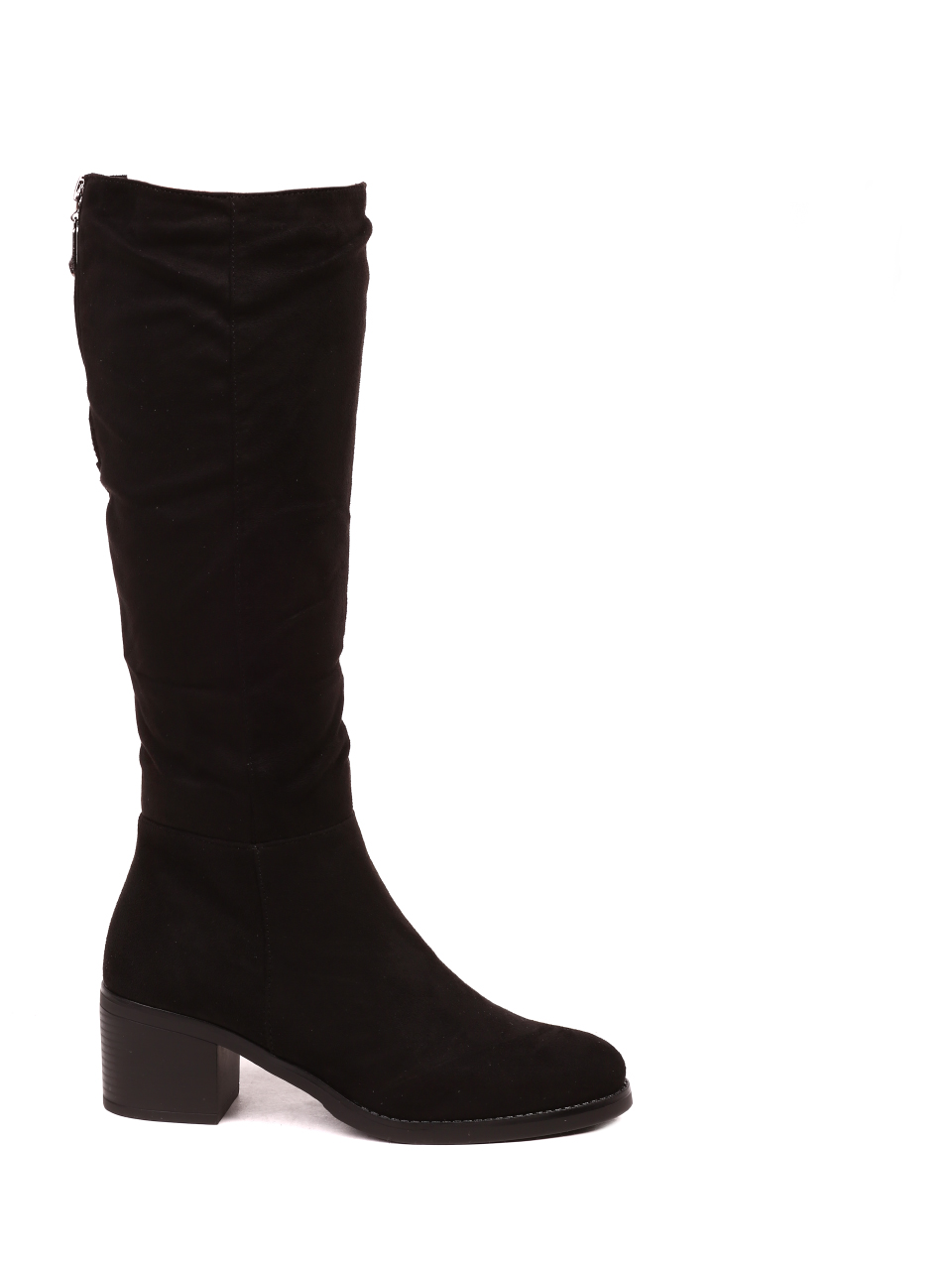 Ежедневни дамски ботуши в черно 1R-21625 black microfiber
