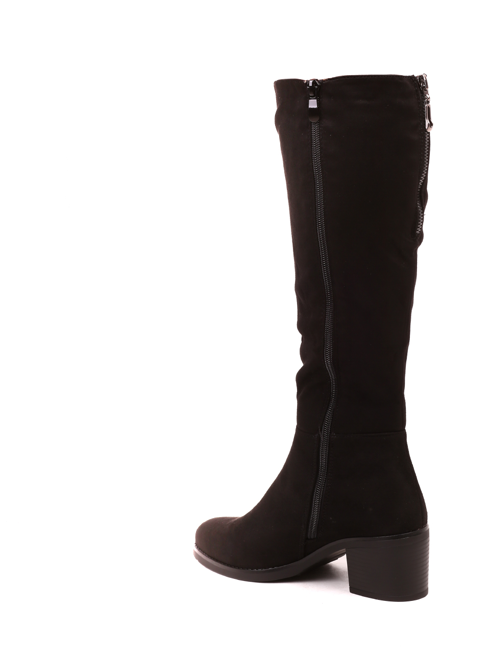 Ежедневни дамски ботуши в черно 1R-21625 black microfiber