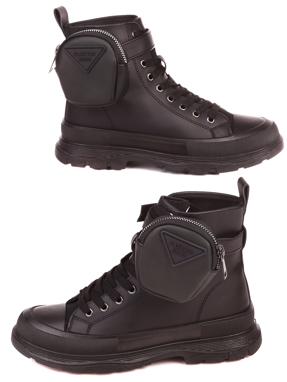 Ежедневни дамски боти в черно 2U-21502 all black