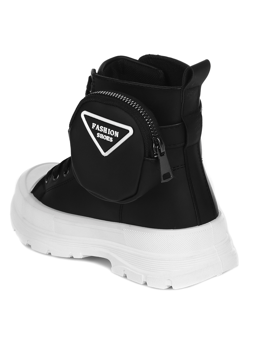 Ежедневни дамски боти в черно и бяло 2U-21502 black/white