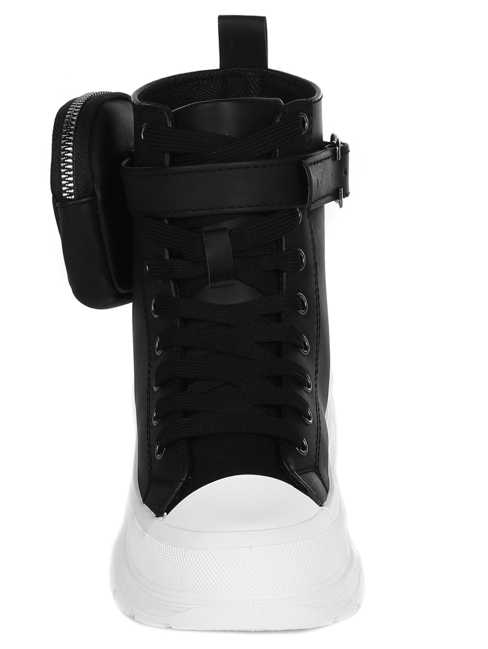 Ежедневни дамски боти в черно и бяло 2U-21502 black/white
