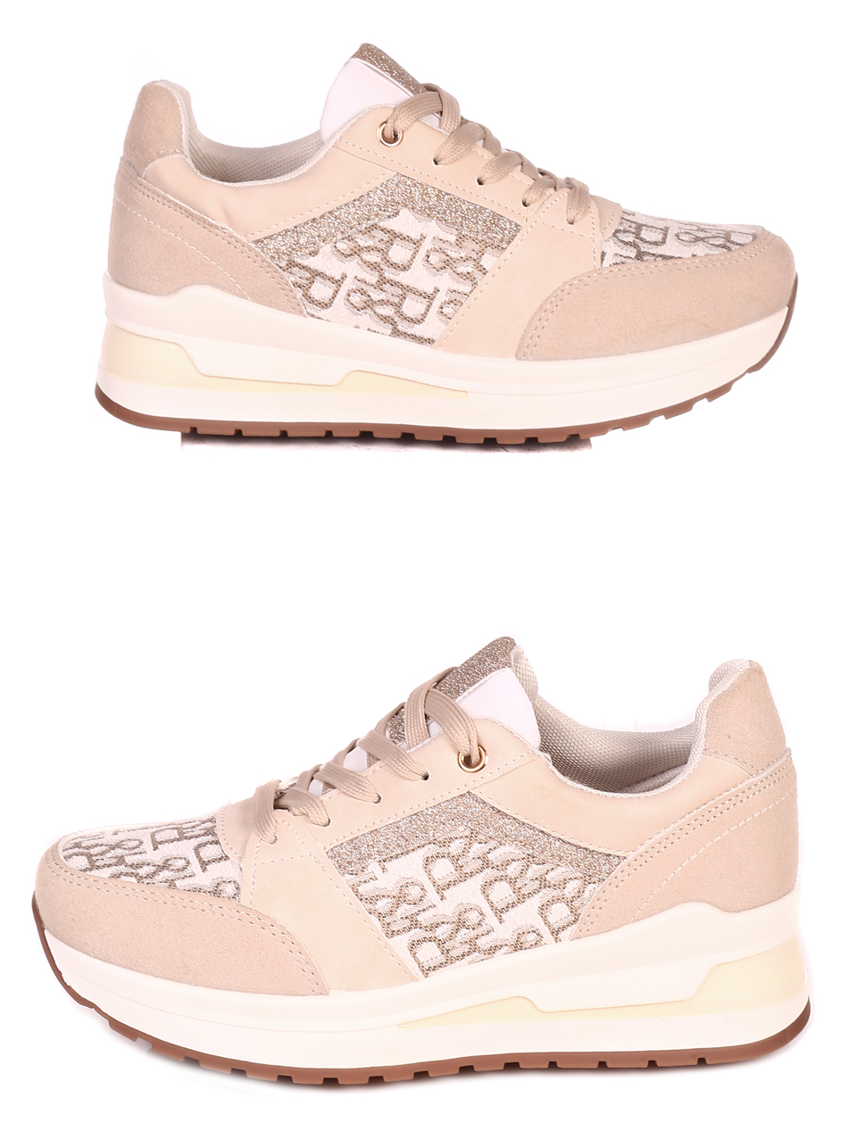 Ежедневни дамски обувки в бежово 3U-21508 beige