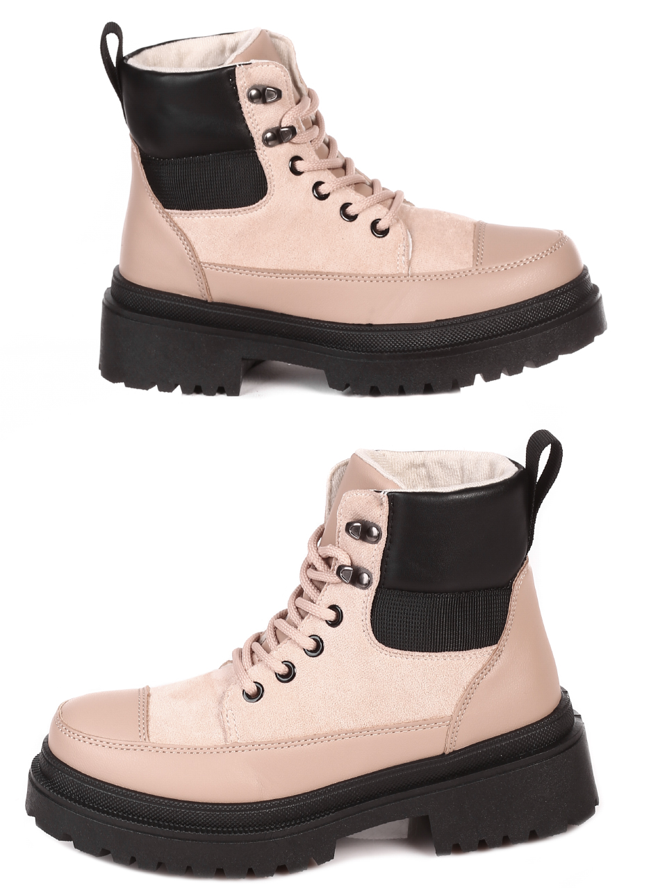 Ежедневни дамски боти в бежово 2U-21511 beige