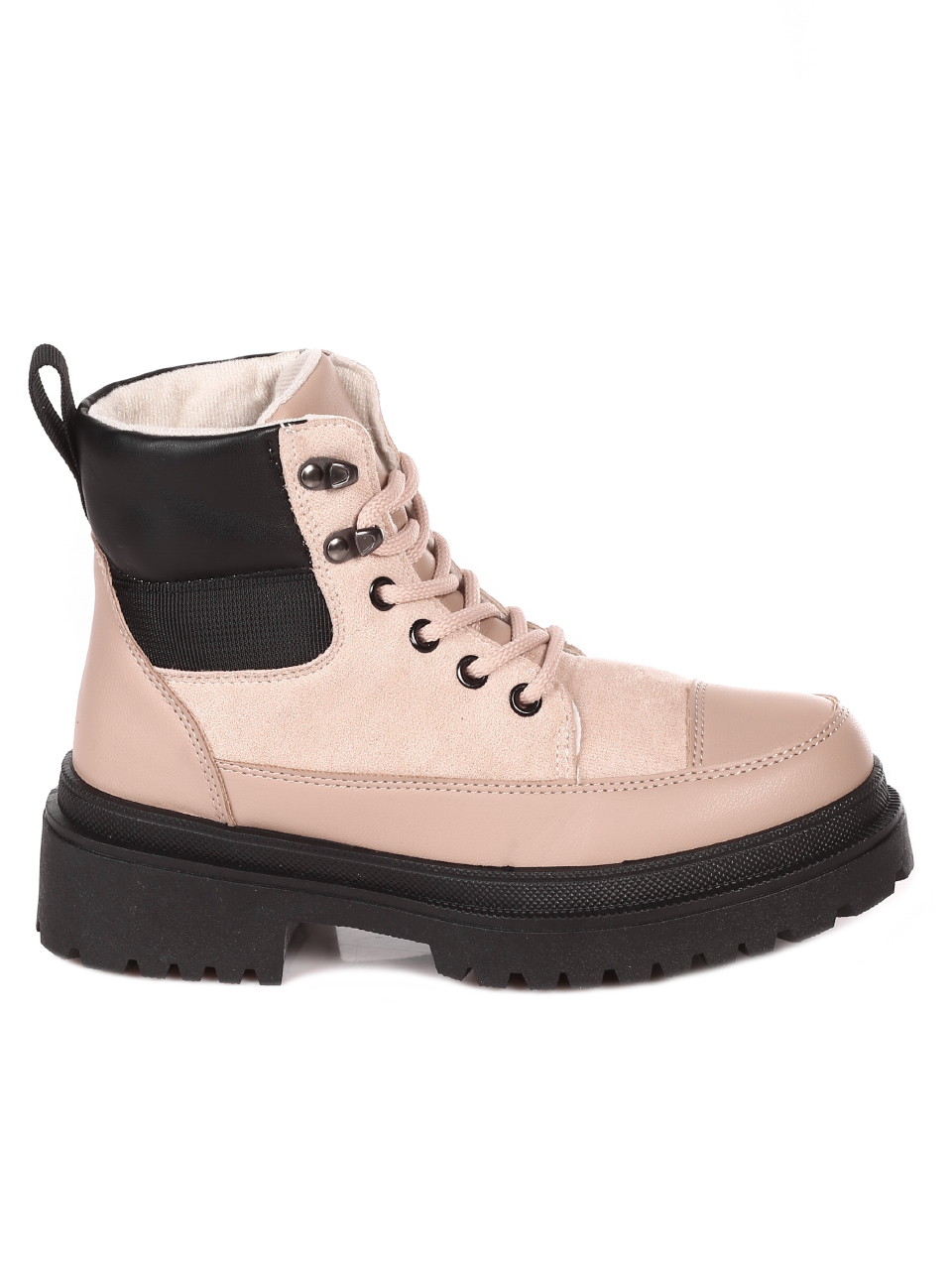 Ежедневни дамски боти в бежово 2U-21511 beige