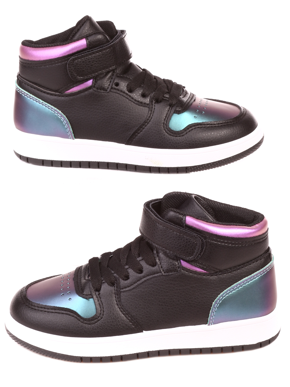 Ежедневни детски кецове в черно 19U-21524 black/fuchsia
