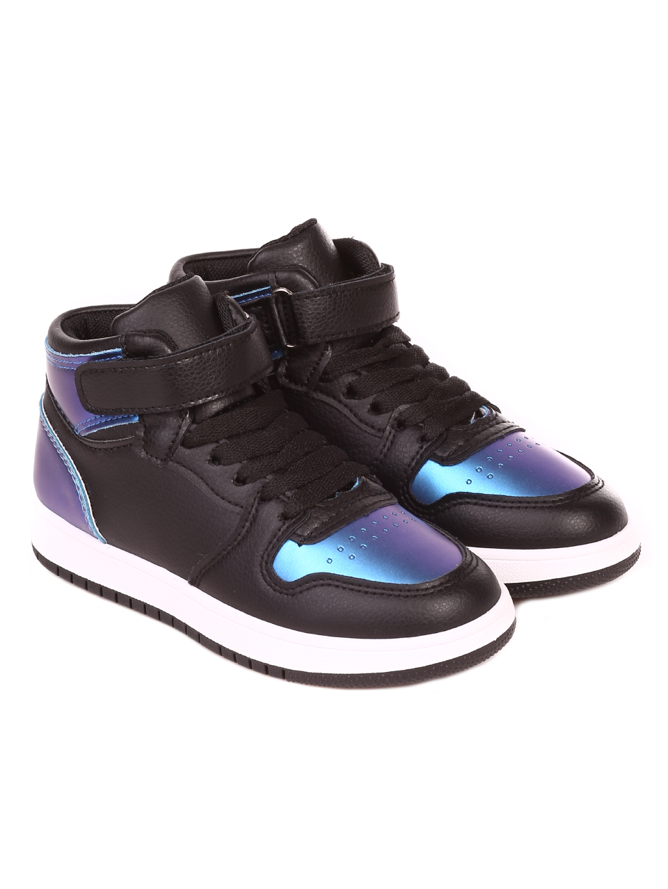 Ежедневни детски кецове в черно и синьо 19U-21524 black/blue