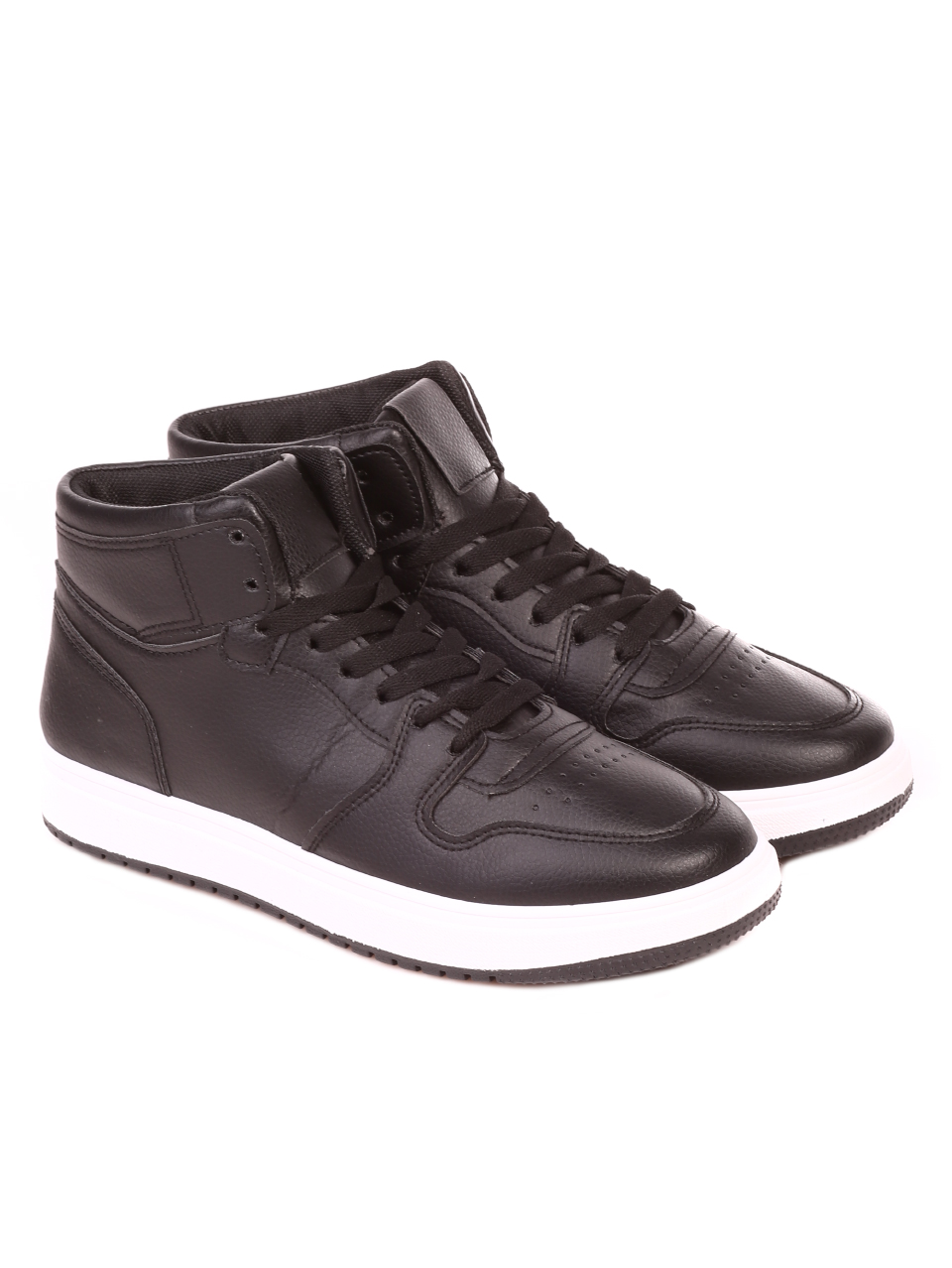 Ежедневни мъжки боти, тип кец, в черно 6U-21520 all black