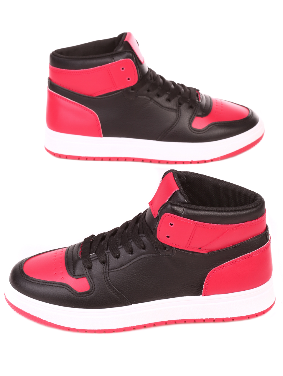 Ежедневни мъжки боти,тип кец, в черно и червено 6U-21520 black/red