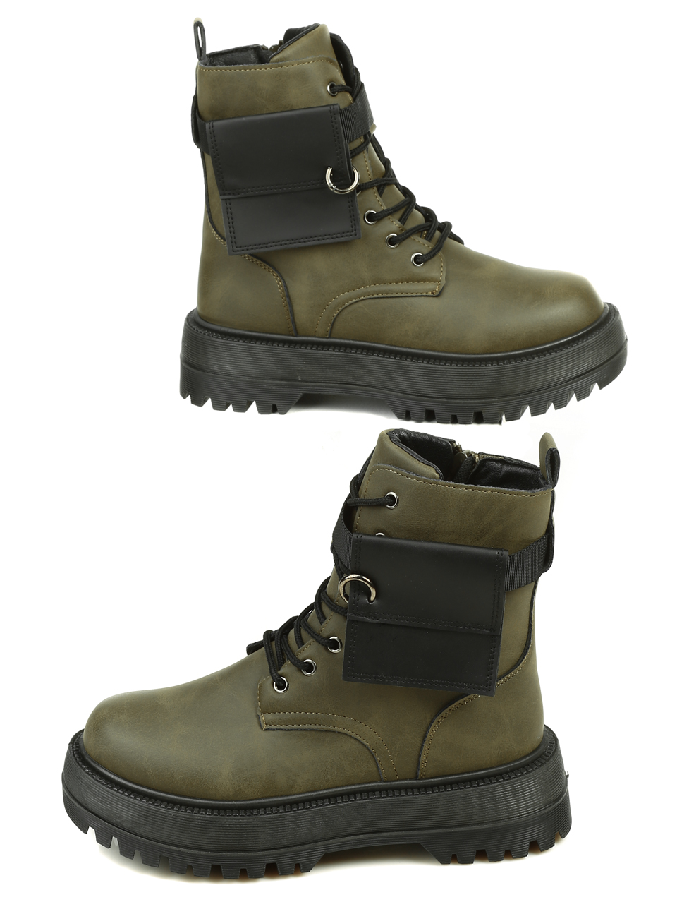 Ежедневни дамски боти в цвят каки  2U-21517 khaki