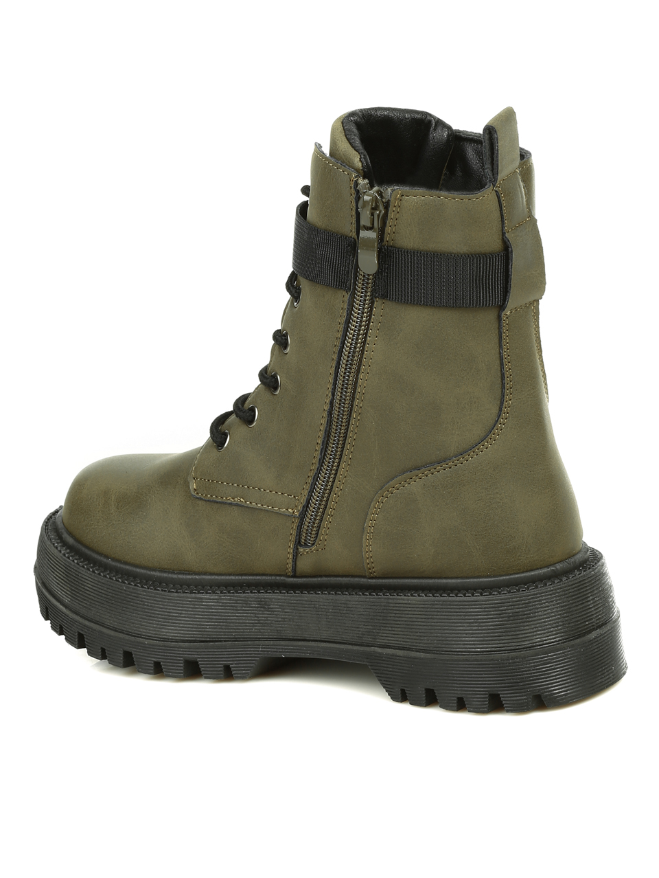 Ежедневни дамски боти в цвят каки  2U-21517 khaki