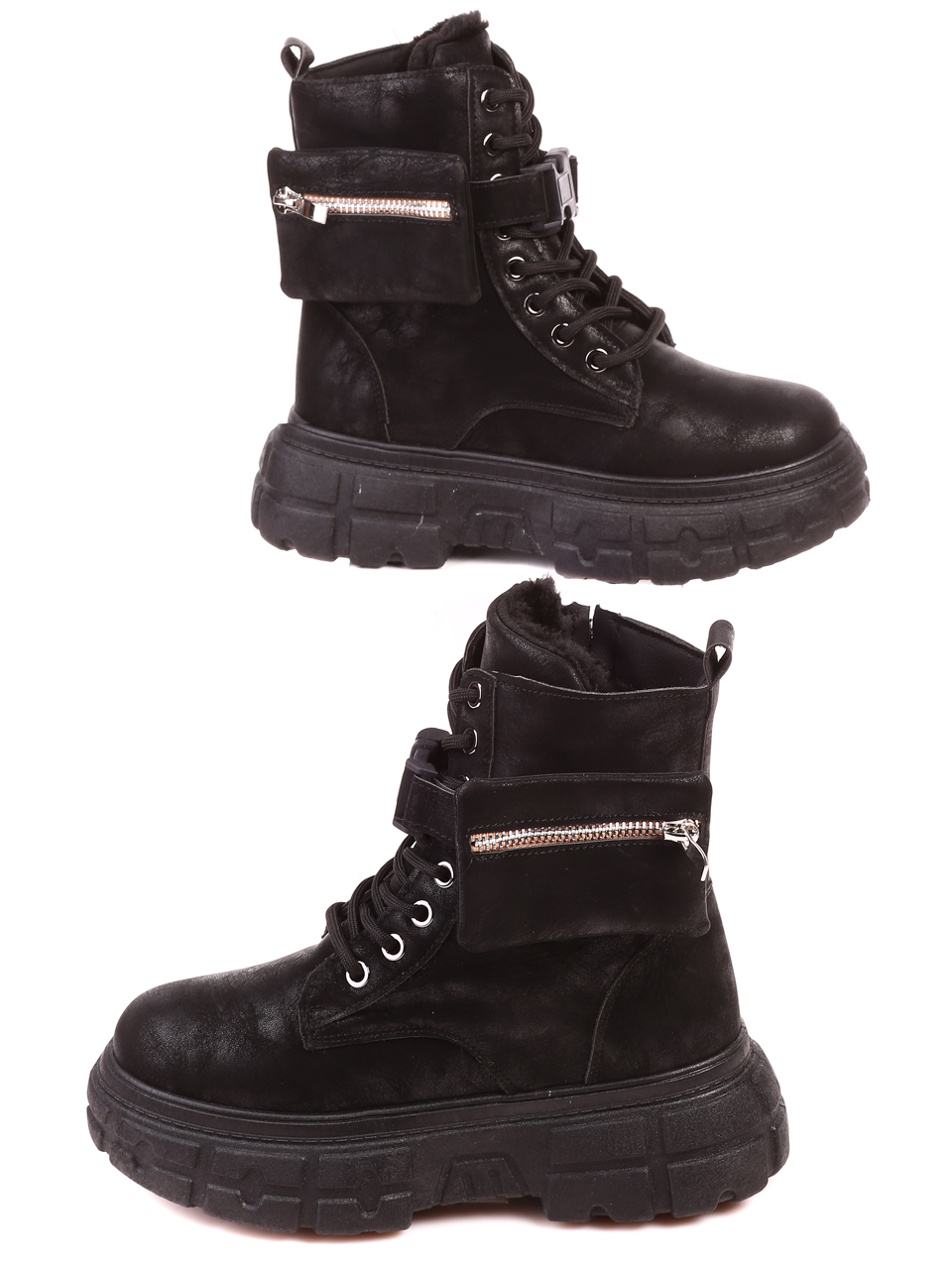 Ежедневни дамски боти в черно 2U-21708 black
