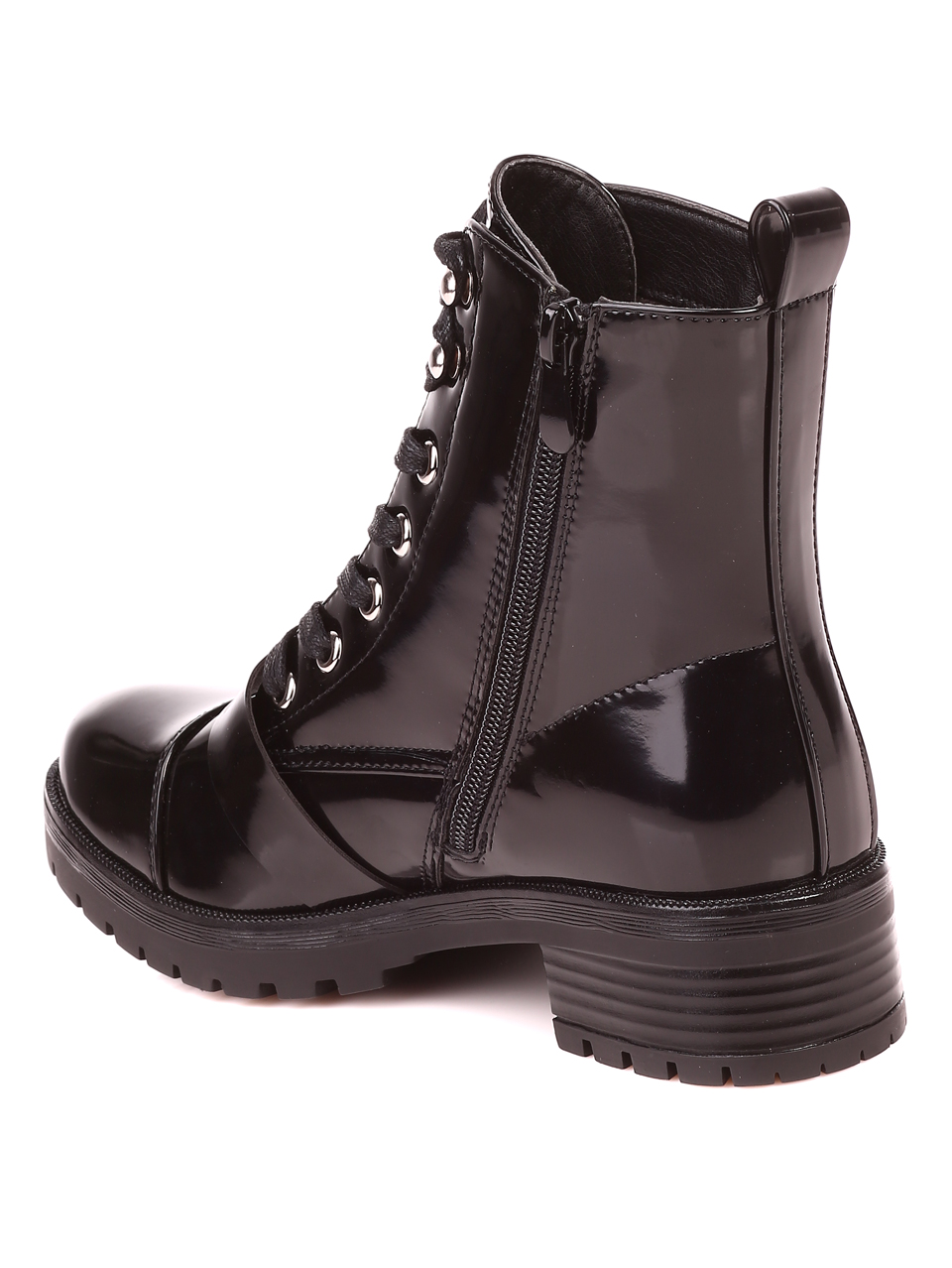 Дамски лачени боти в черно 2R-21602 black