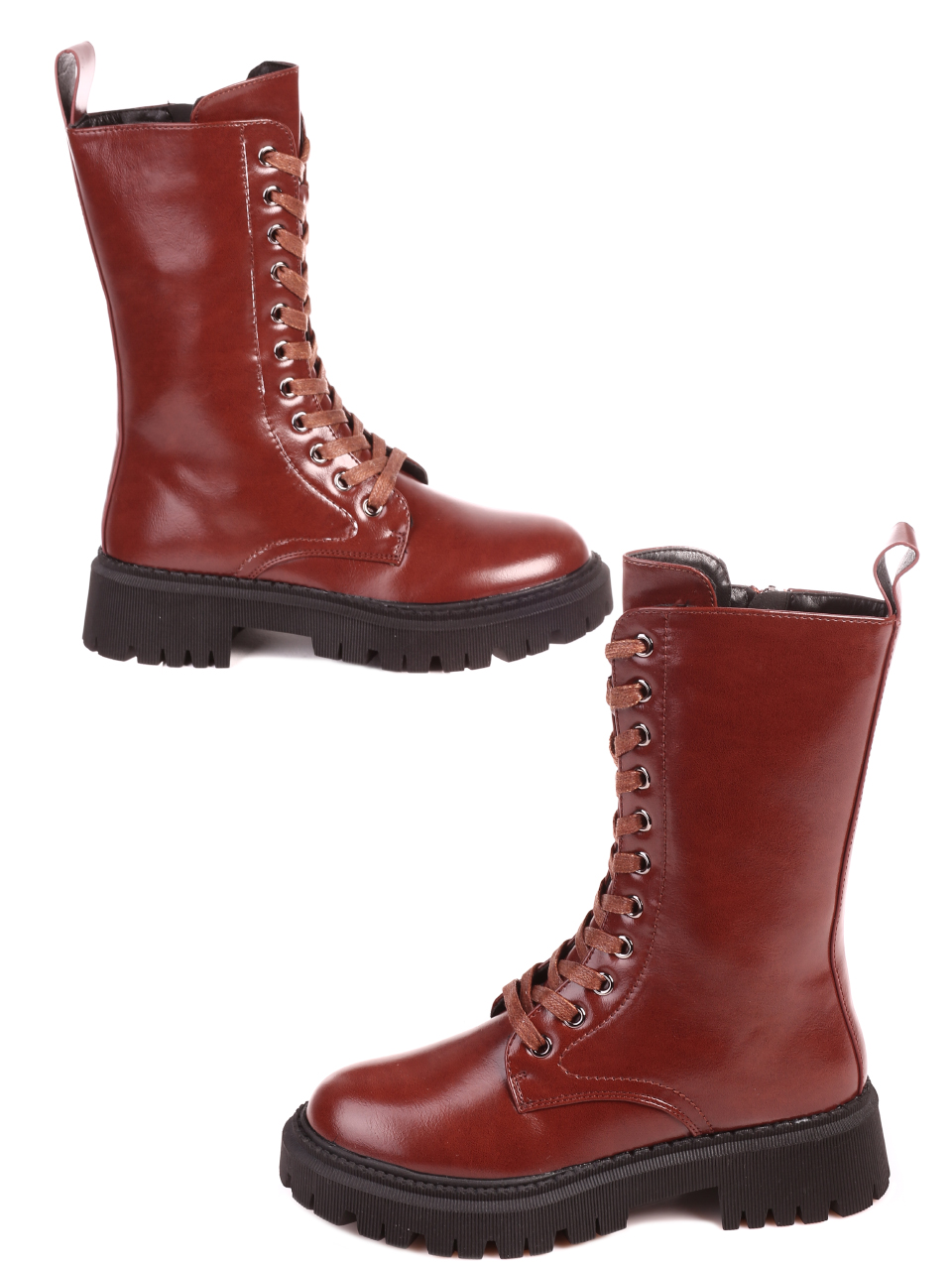 Ежедневни дамски боти в кафяво 2P-21680 brown