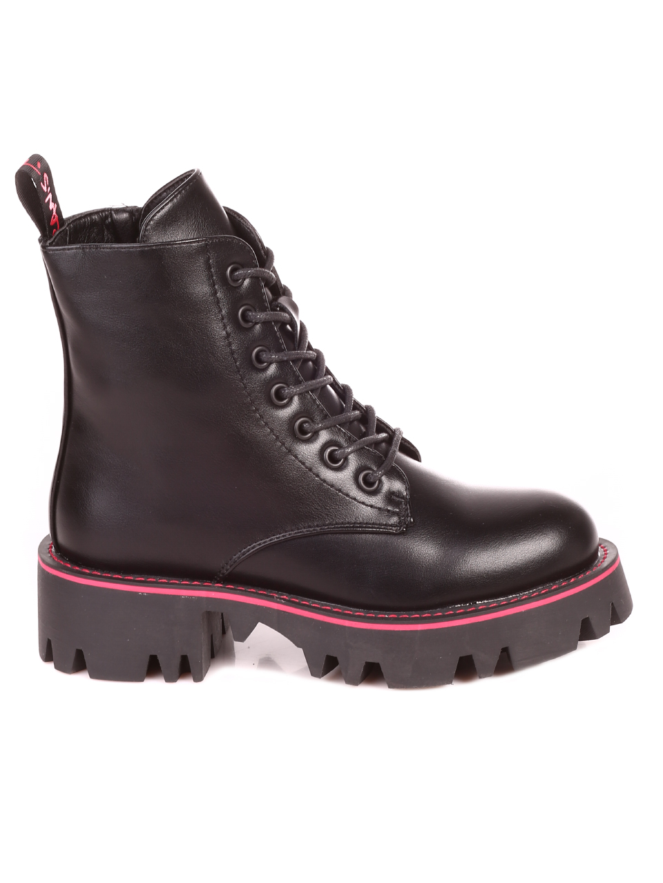 Ежедневни дамски боти в черно 2P-21681 black/red