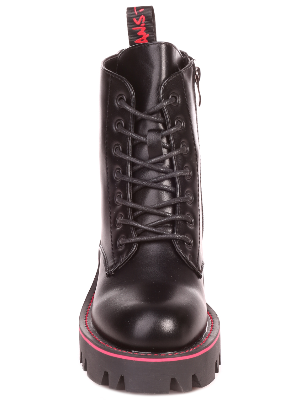 Ежедневни дамски боти в черно 2P-21681 black/red