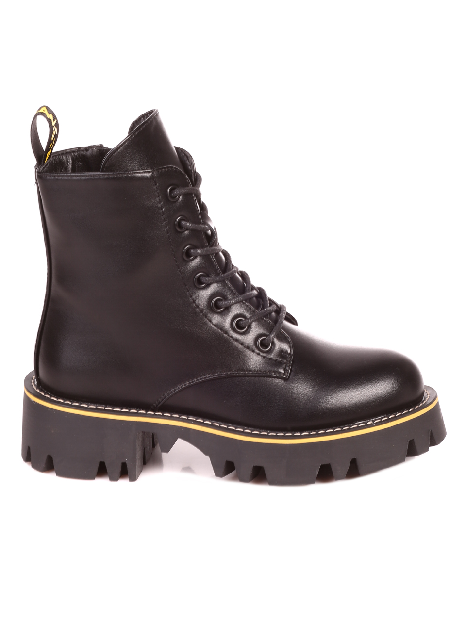 Ежедневни дамски боти в черно 2P-21681 black/yellow