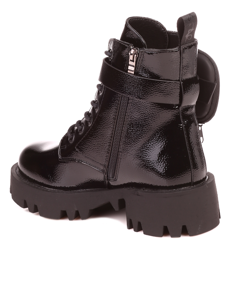Ежедневни дамски боти в черно 2P-21682 black patent