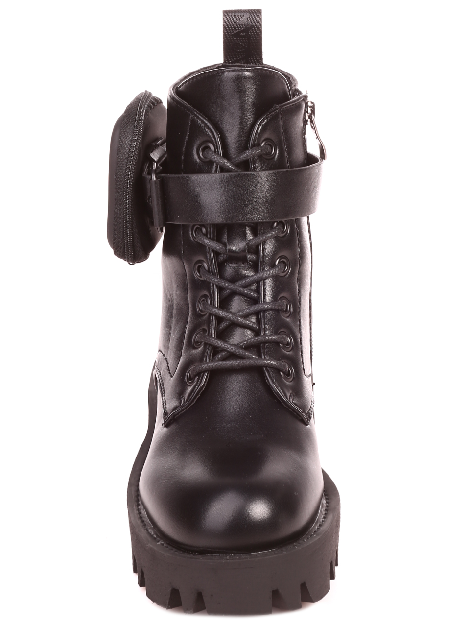 Ежедневни дамски боти в черно 2P-21682 black pu