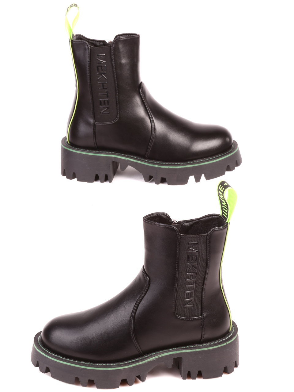 Ежедневни дамски боти в черно 2P-21683 black/green