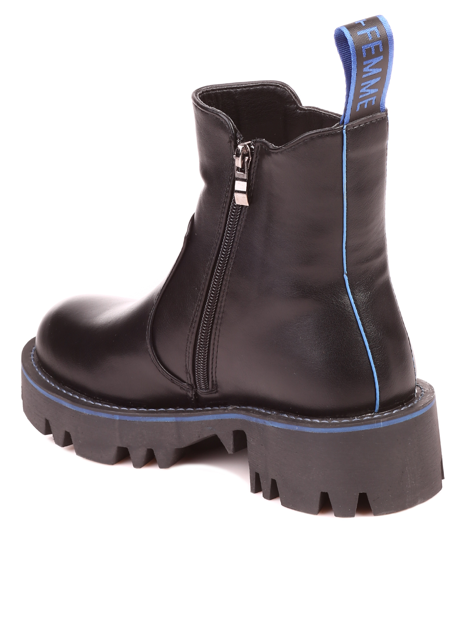 Еждневни дамски боти в черно 2P-21683 black/blue