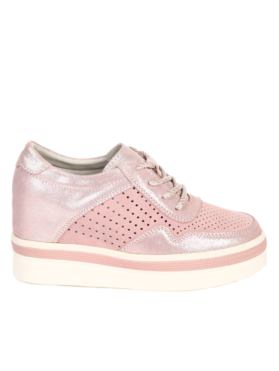 Ежедневни дамски обувки от естествена кожа в розово 8-1823-3 pink