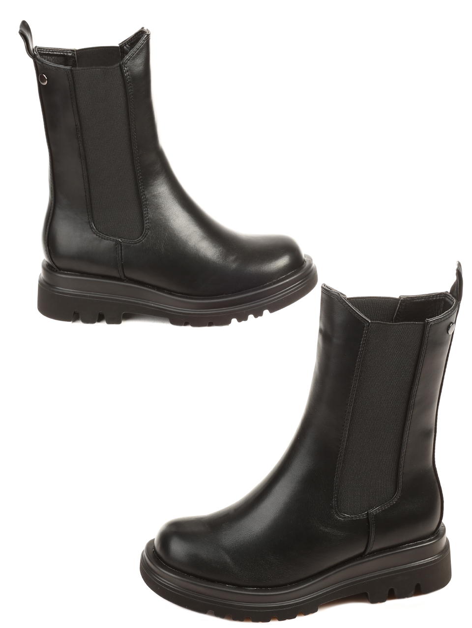 Ежедневни дамски боти в черно 2M-21532 black pu
