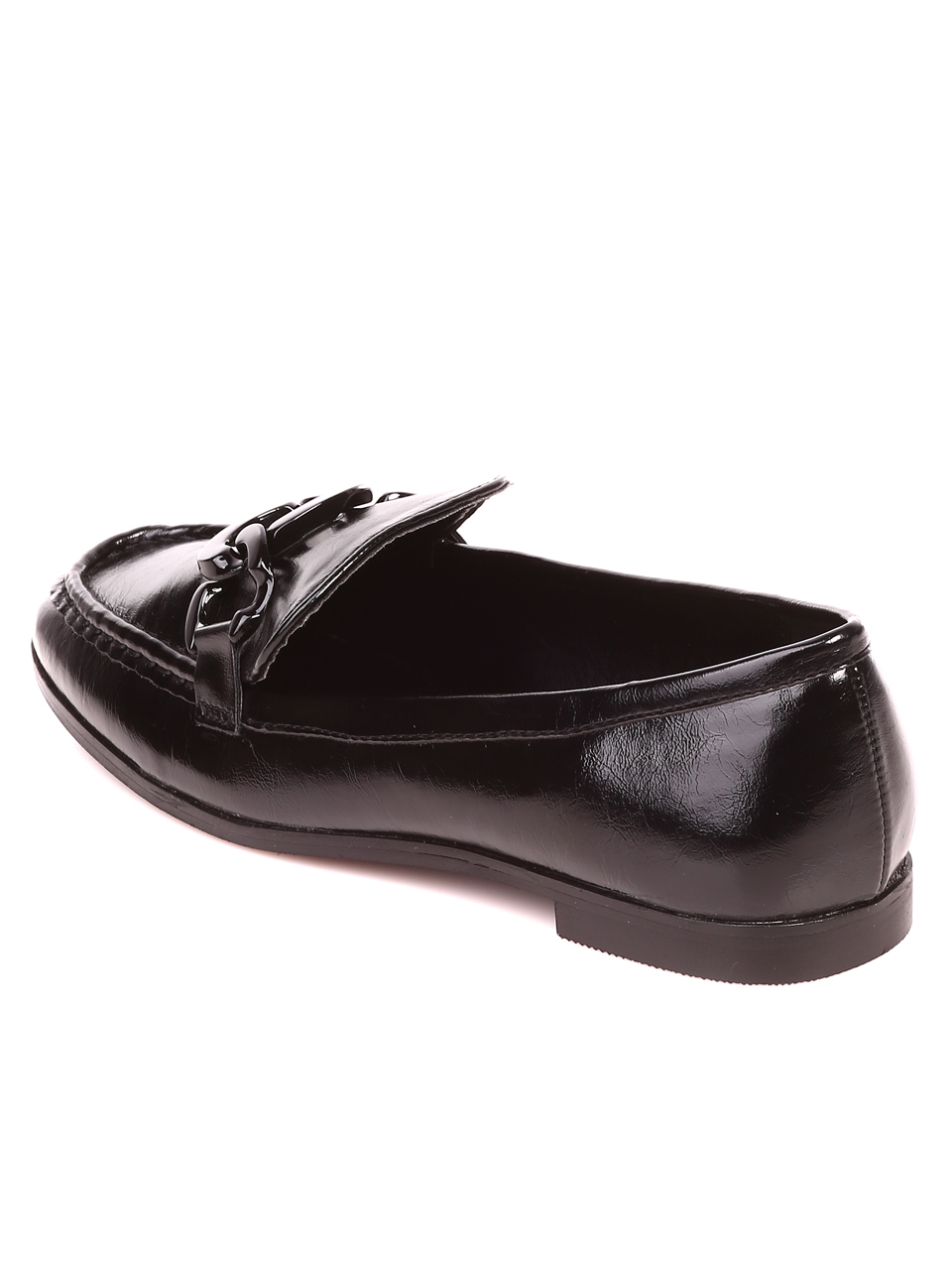 Ежедневни дамски лачени обувки в черно 3M-21819 black