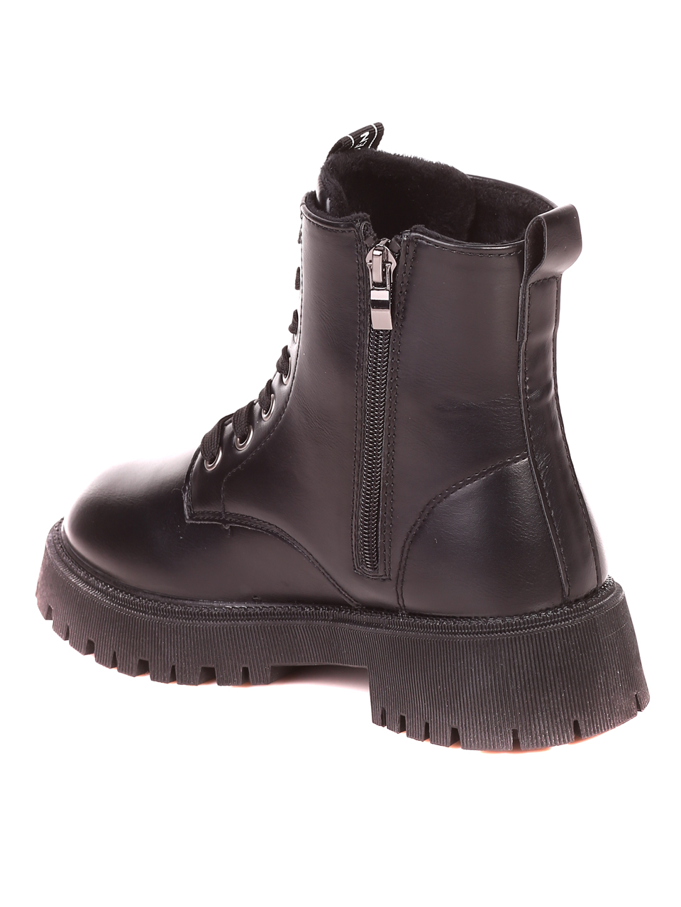 Ежедневни дамски боти в черно 2U-21731 black pu