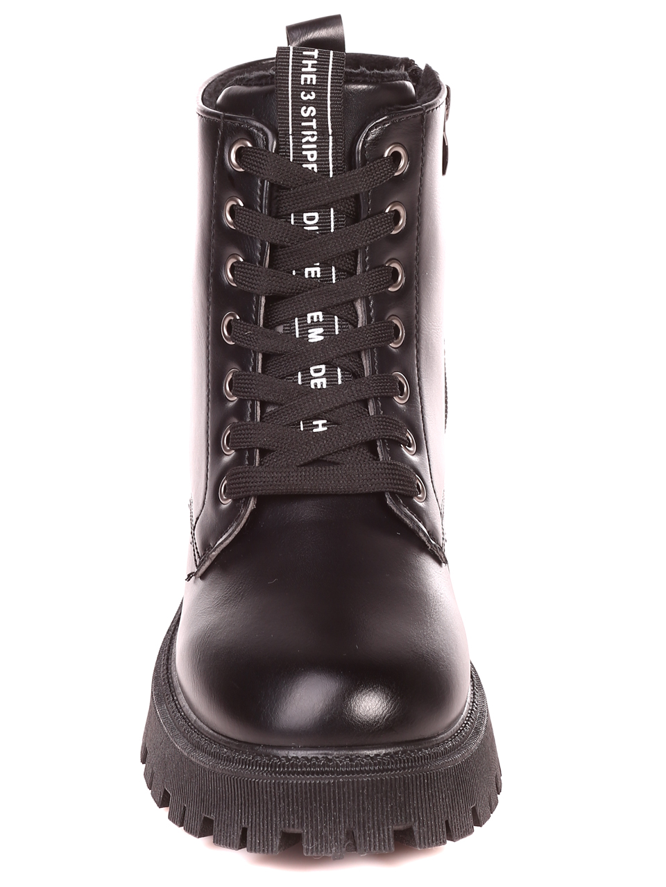 Ежедневни дамски боти в черно 2U-21731 black pu