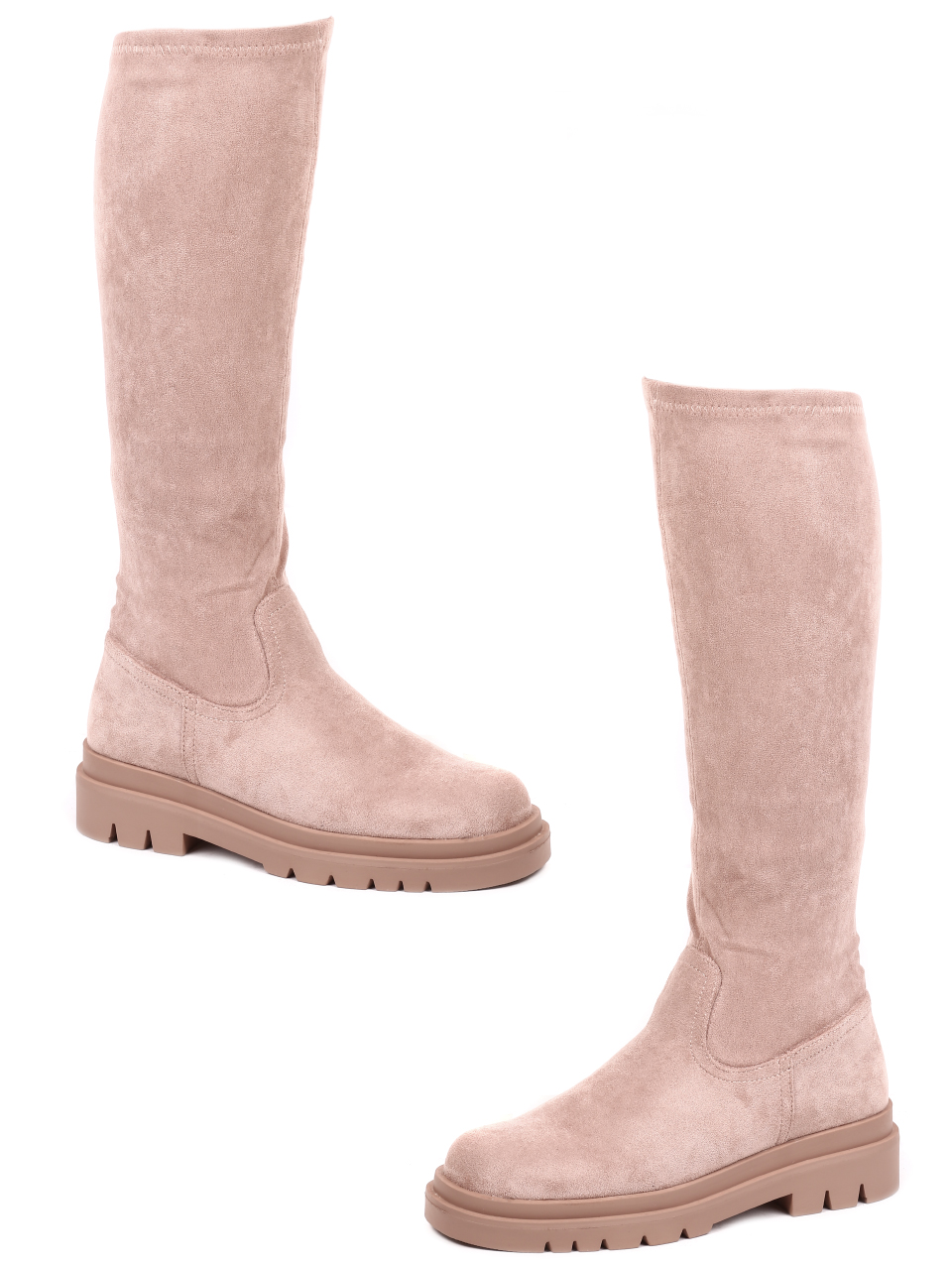 Ежедневни дамски ботуши в бжово 1R-21599 beige