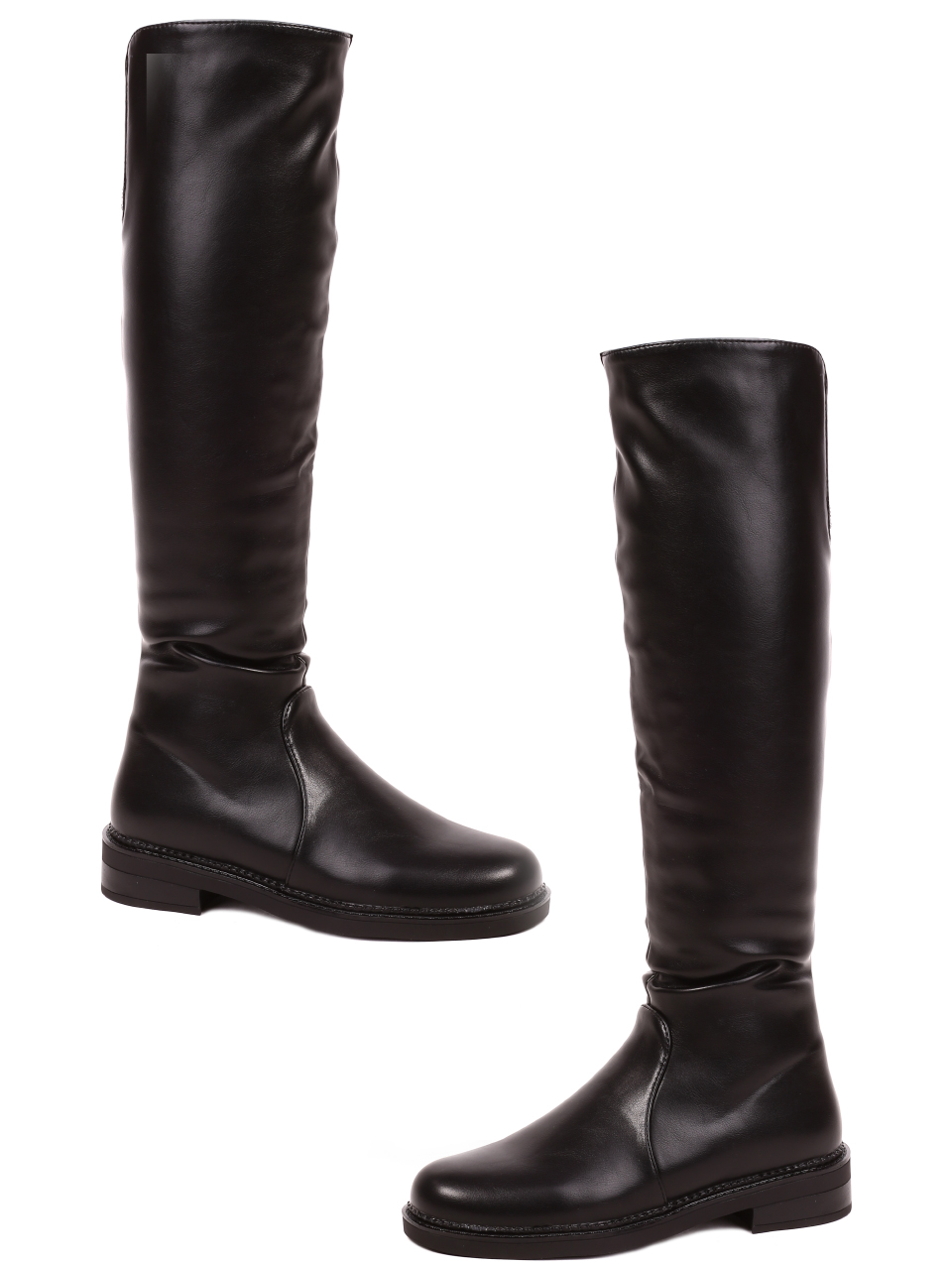Ежедневни дамски ботуши в черно 1P-21688 black pu