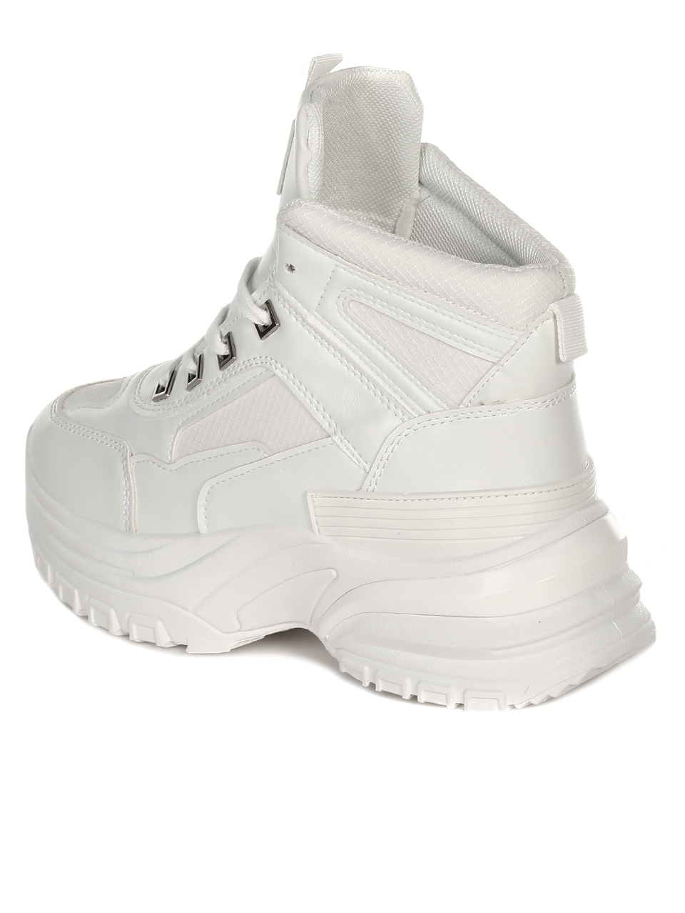 Ежедневни дамски топли боти на платформа в бяло 2U-21693 white