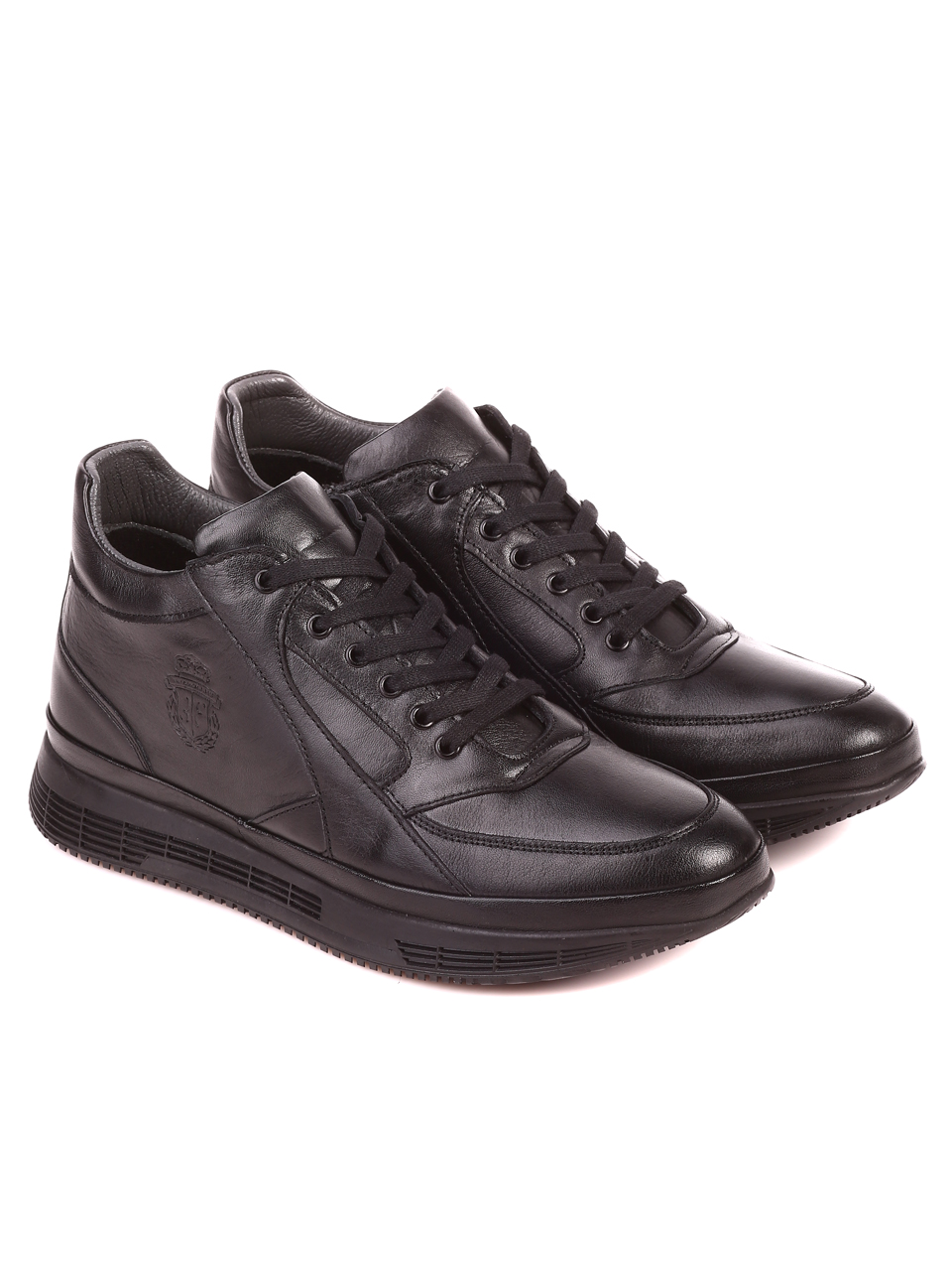 Ежедневни мъжки боти от естествена кожа 6AT-21889 black