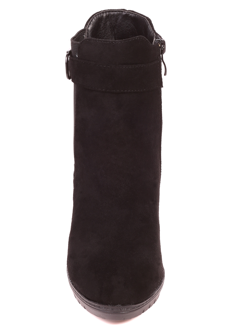 Елегантни дамски боти на ток  в черно 2M-21728 black microfiber