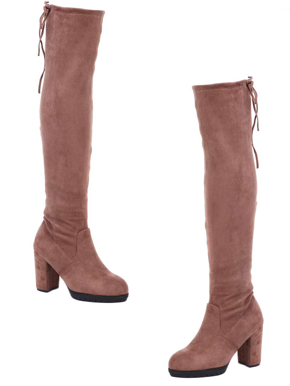 Елегантни дамски ботуши в бежово 1M-21729 beige