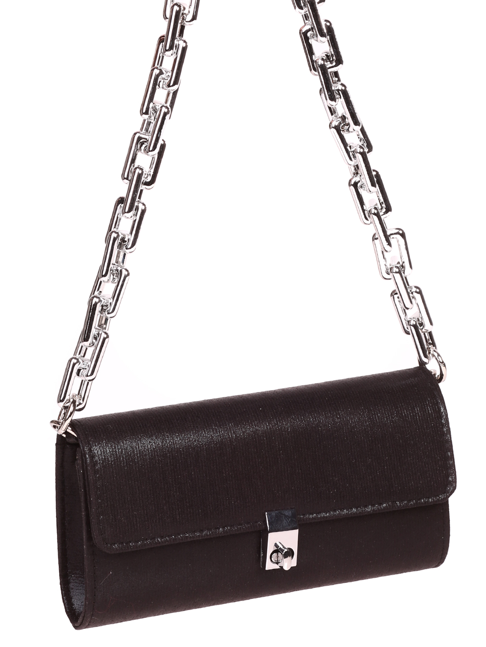 Официална дамска чанта-клъч в черно 9AG-21831 all black