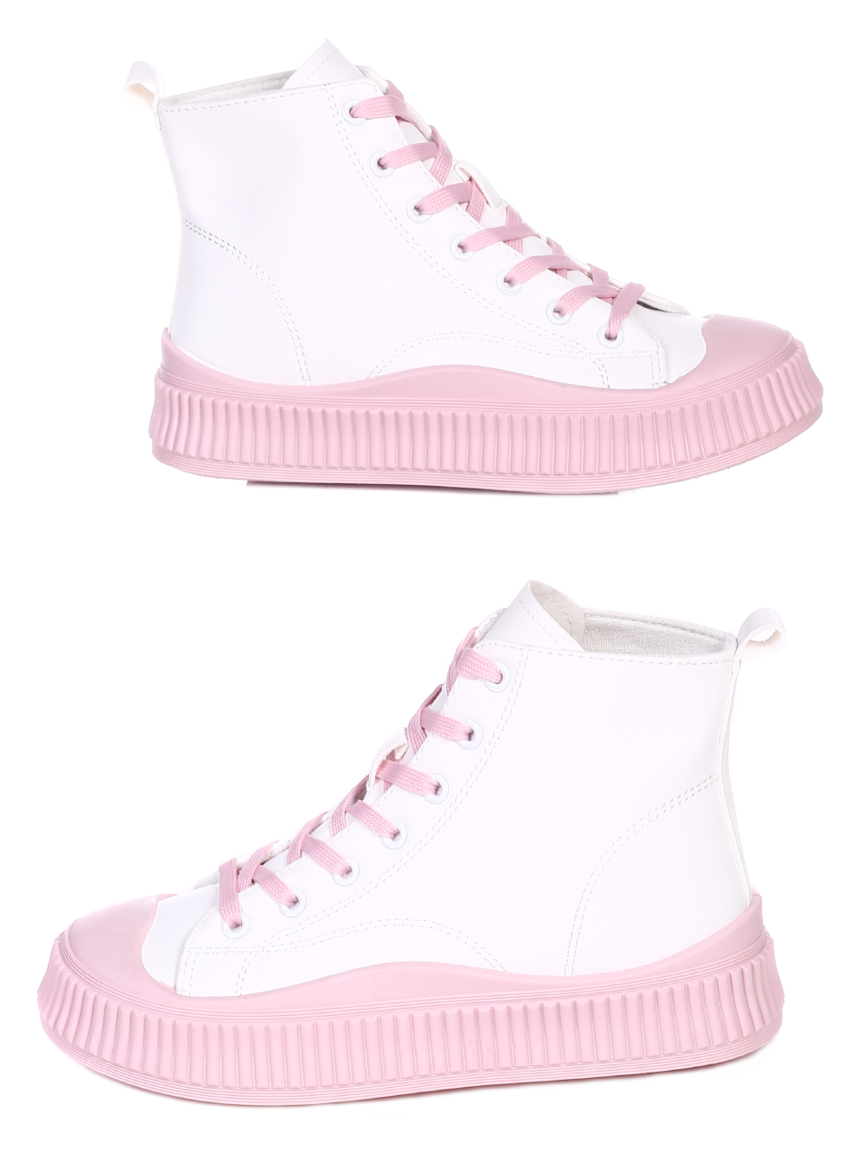 Ежедневни дамски обувки в бяло и розово 2U-22032 white/pink