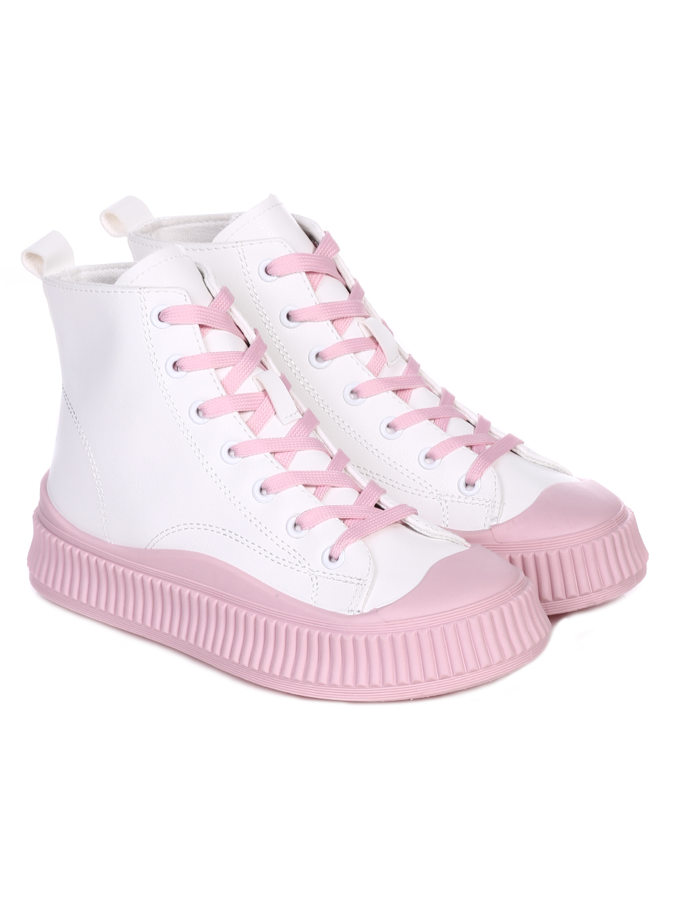 Ежедневни дамски обувки в бяло и розово 2U-22032 white/pink