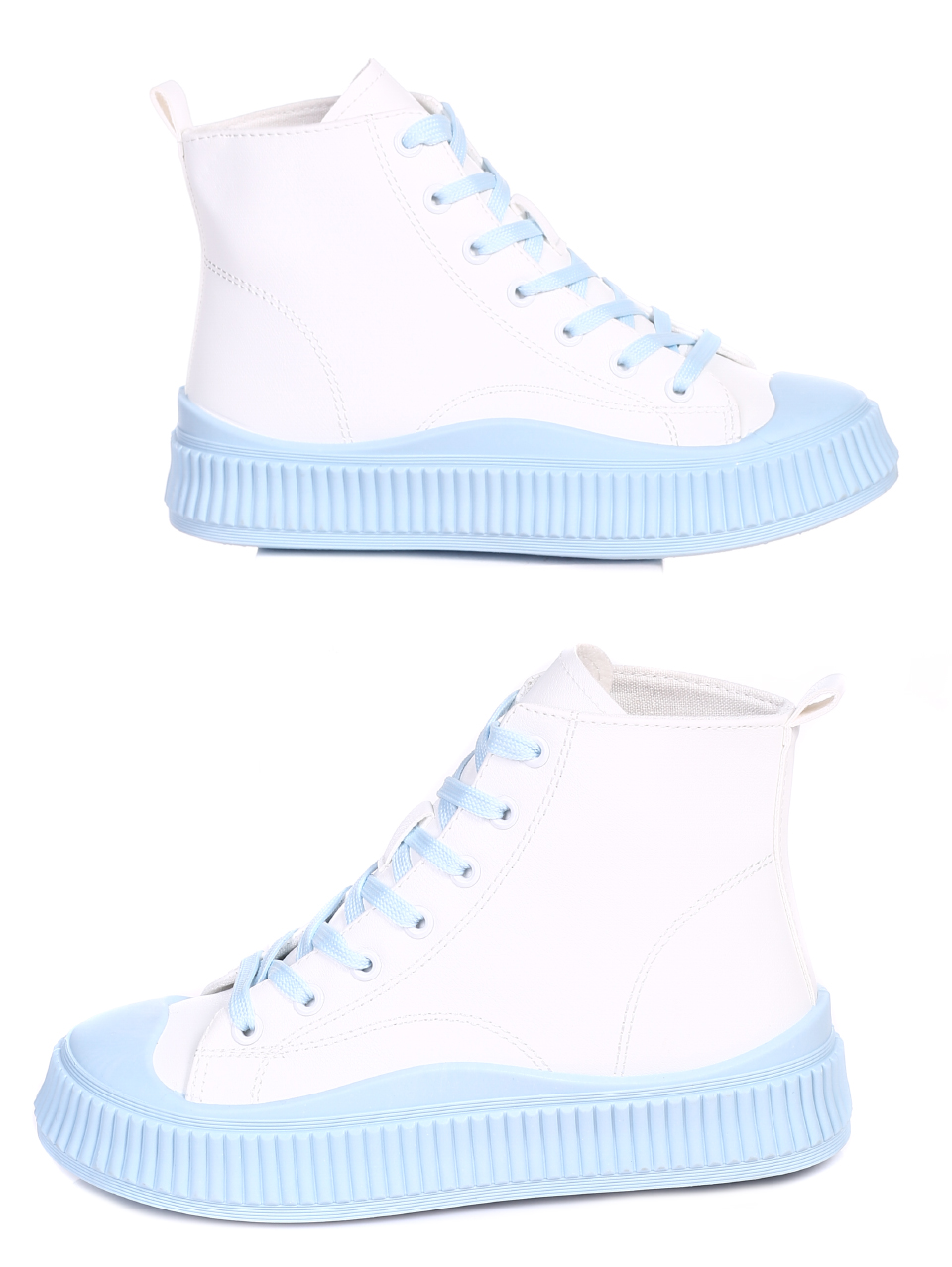 Ежедневни дамски обувки в бяло и синьо 2U-22032 white/blue
