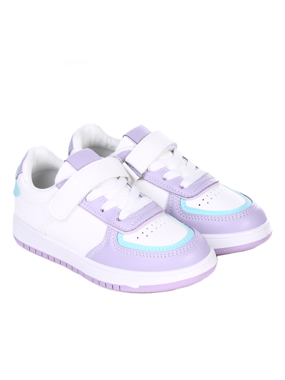 Ежедневни детски обувки в бяло и лилаво 18U-22001 white/purple