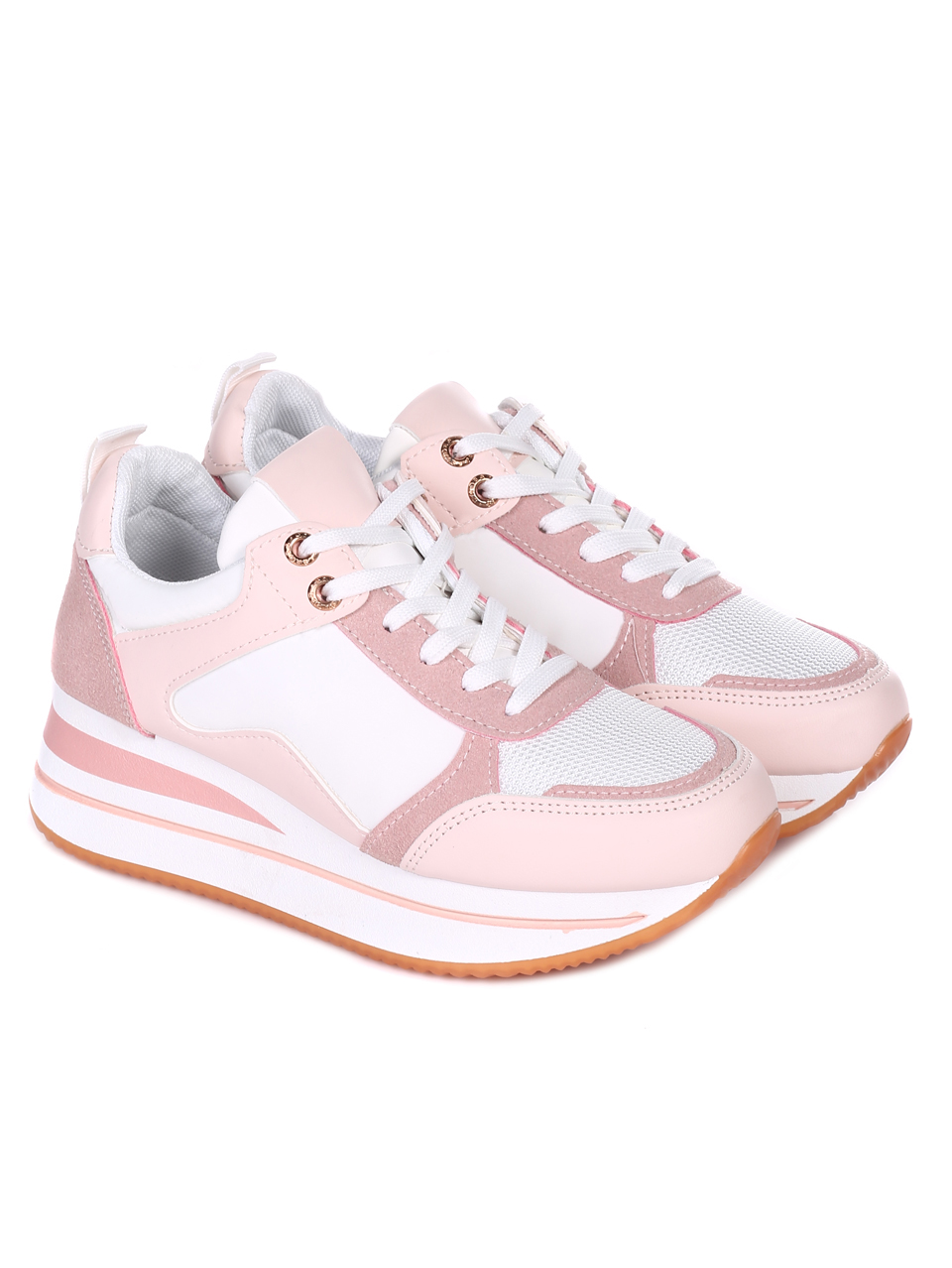 Ежедневни дамски обувки на платформа в розово 3U-22027 pink