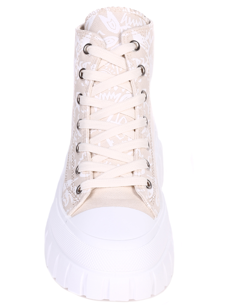 Ежедневни дамски боти в бежово 2U-22033 beige