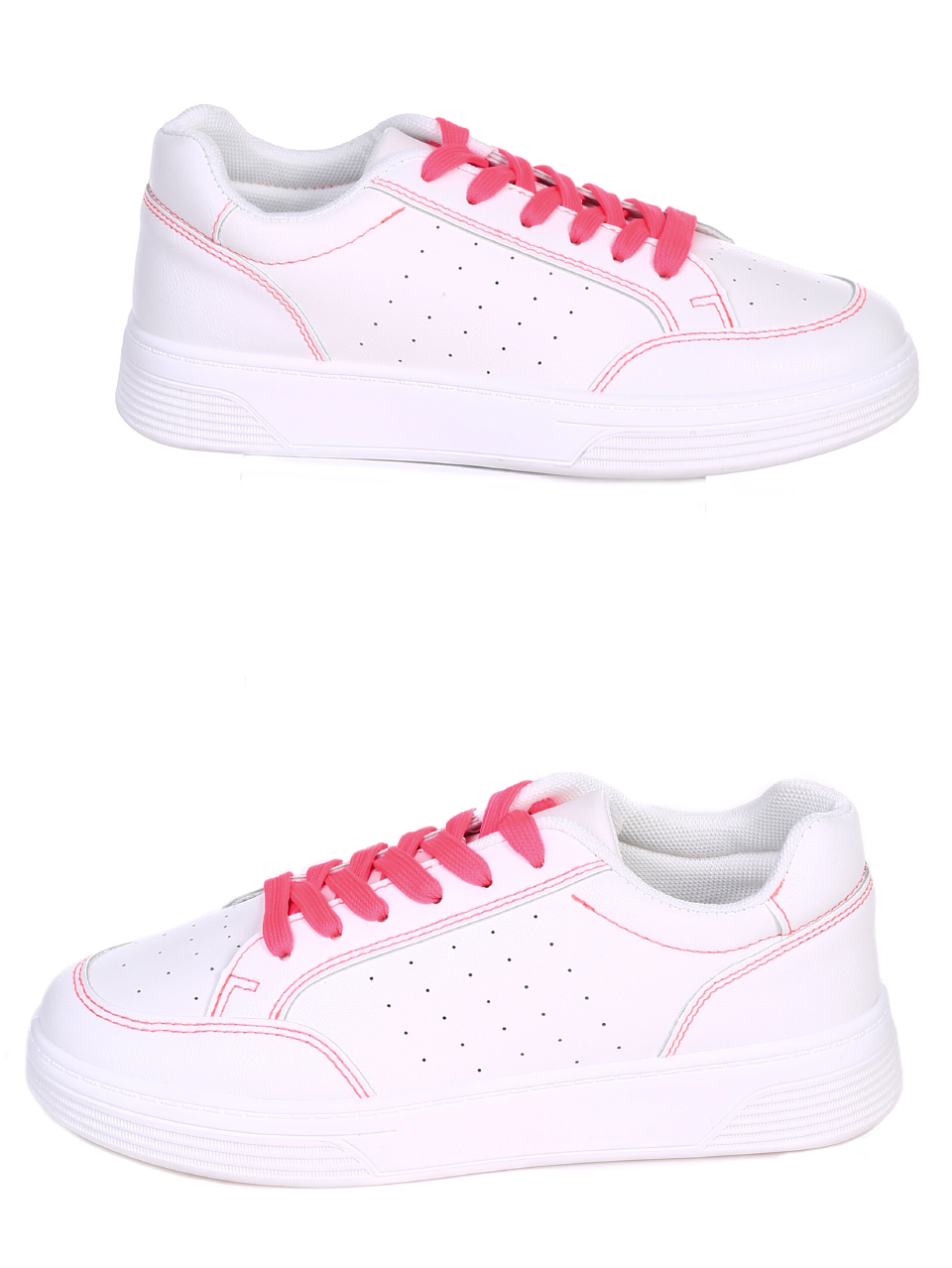 Ежедневни дамски обувки в бяло 3U-22004 white/red
