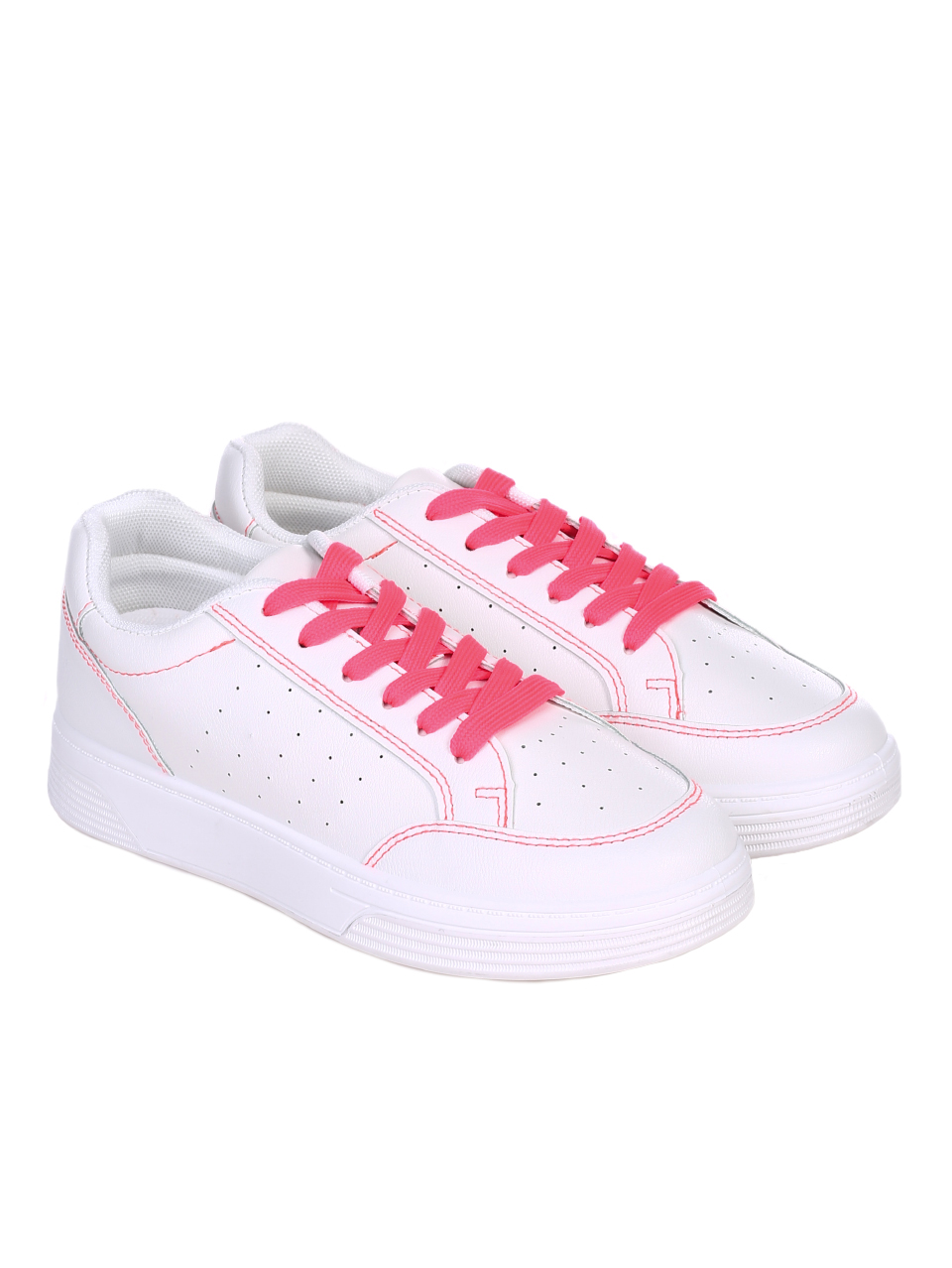 Ежедневни дамски обувки в бяло 3U-22004 white/red