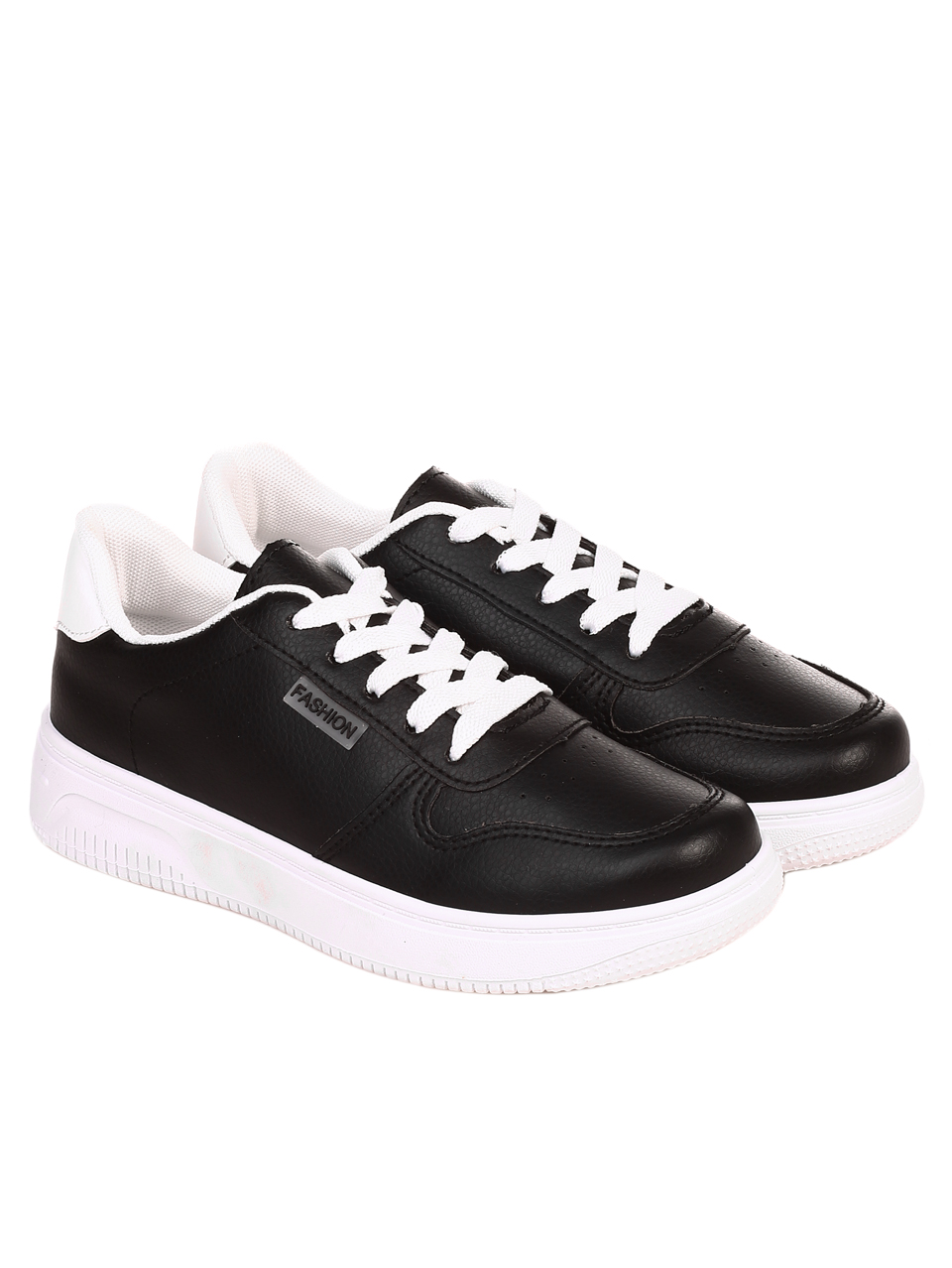 Ежедневни дамски кецове в черно 3U-22008 black